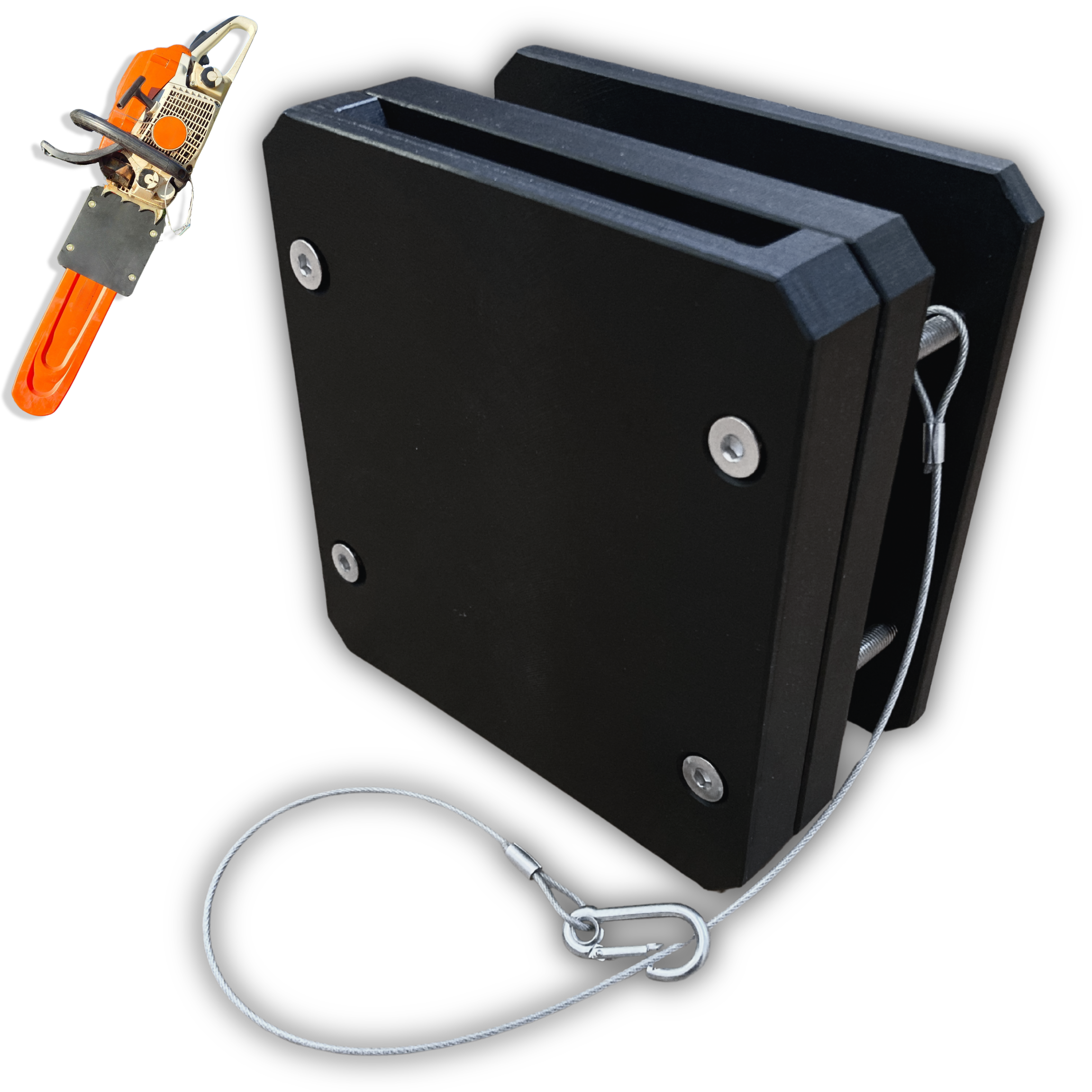 RELLES Motorsägenhalter, Kettensägenhalterung, Motorsägen Wandhalterung, Motorsägen Zubehör, Motorsägenhalterung, Halter für Traktor, Anhänger, Seilwinde, Kettensägenhalter, Forst Zubehör