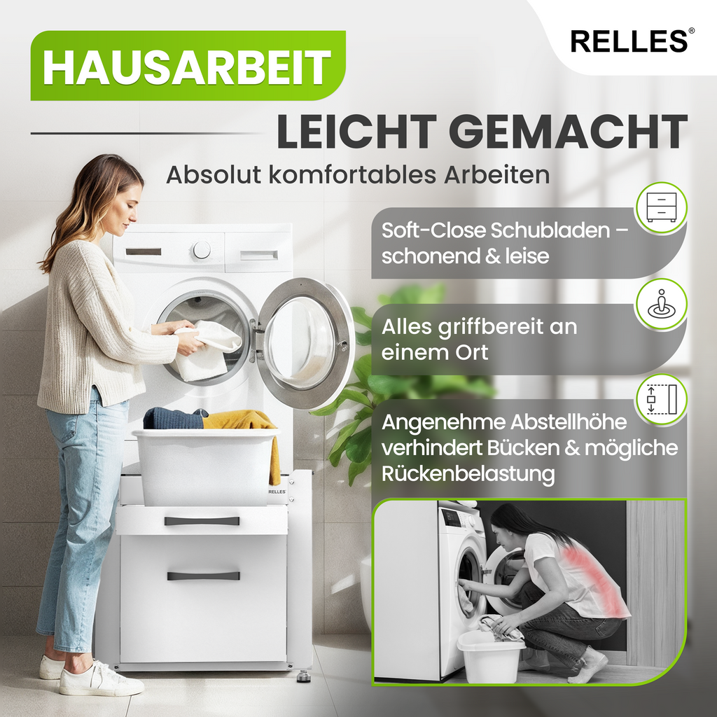 RELLES Untergestell mit Schublade und Ablage – Stabilität