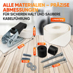 Waschmaschinenspanngurt und Abstandhalter, 4m zum Sichern von Waschmaschine oder Trockner, Spanngurt mit Ratsche Zurrgurt, weiß (4m)