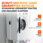 Waschmaschinenspanngurt und Abstandhalter, 4m zum Sichern von Waschmaschine oder Trockner, Spanngurt mit Ratsche Zurrgurt, weiß (4m)