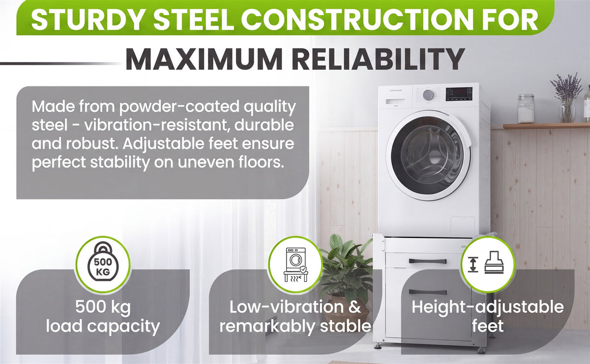 Sturdy steel construction of the RELLES base frame A004 with height-adjustable feet
