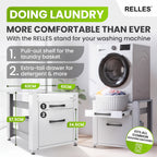 RELLES washing machine base frame A004 with pull-out shelf, extra-tall drawer and dimensions