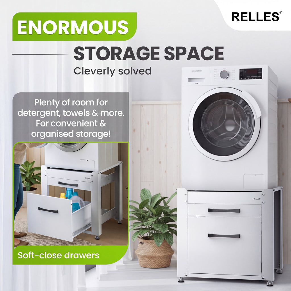 Open drawer of the RELLES base frame A004 with laundry detergent
